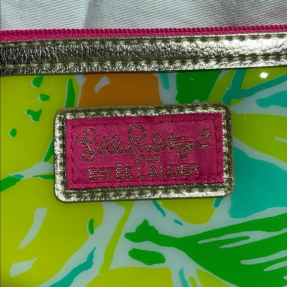 Lilly Pulitzer for Estée Lauder colorful citrus print cosmetic bag NWOT - Picture 2 of 7